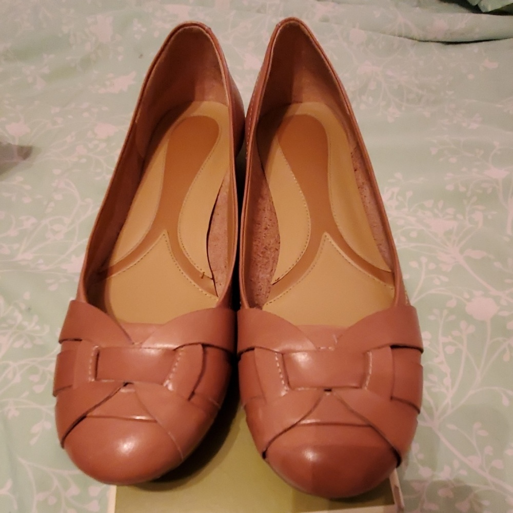 Tan leather loafers